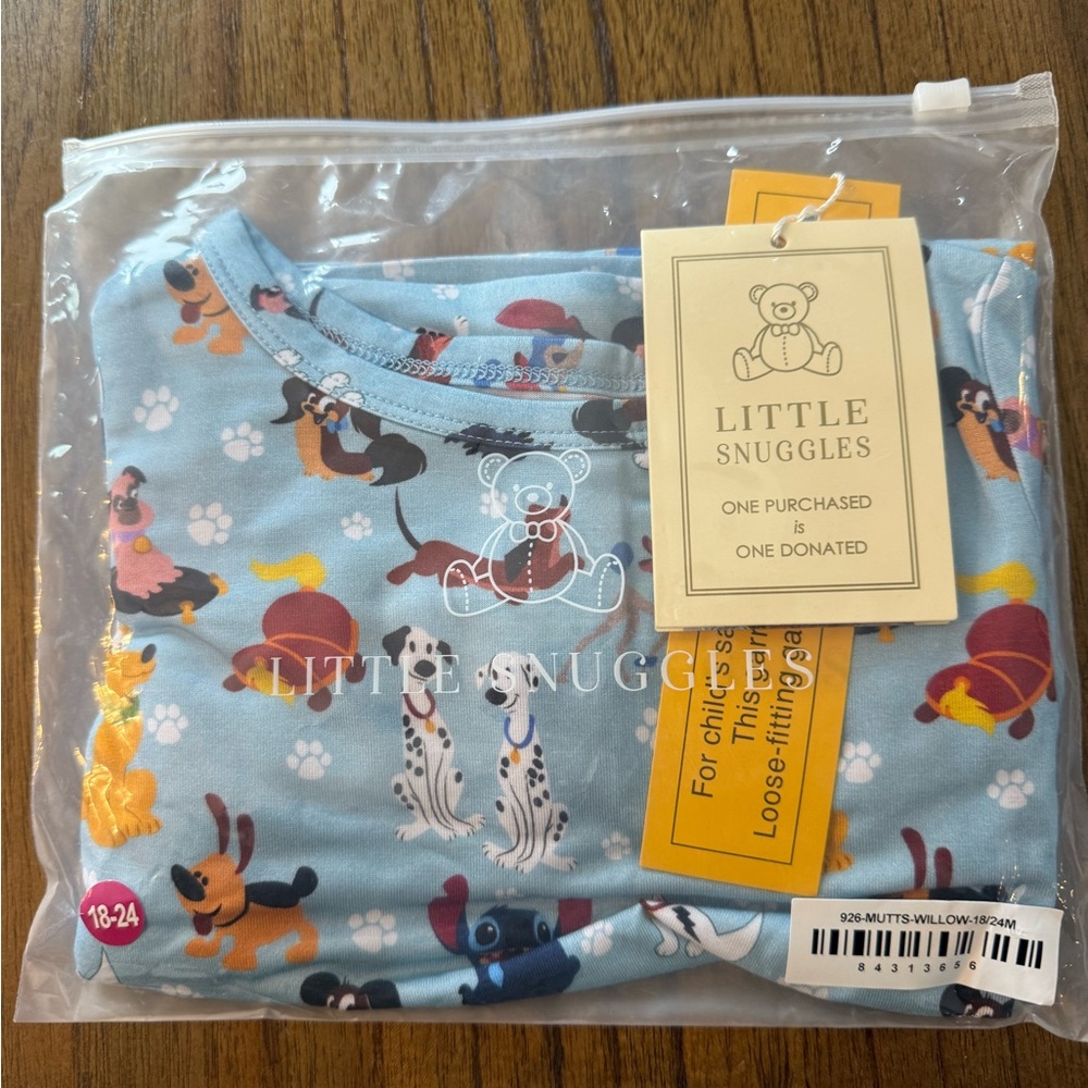 Little Snuggles x Charlie’s Project Blue Disney Pets Print Pajama Set